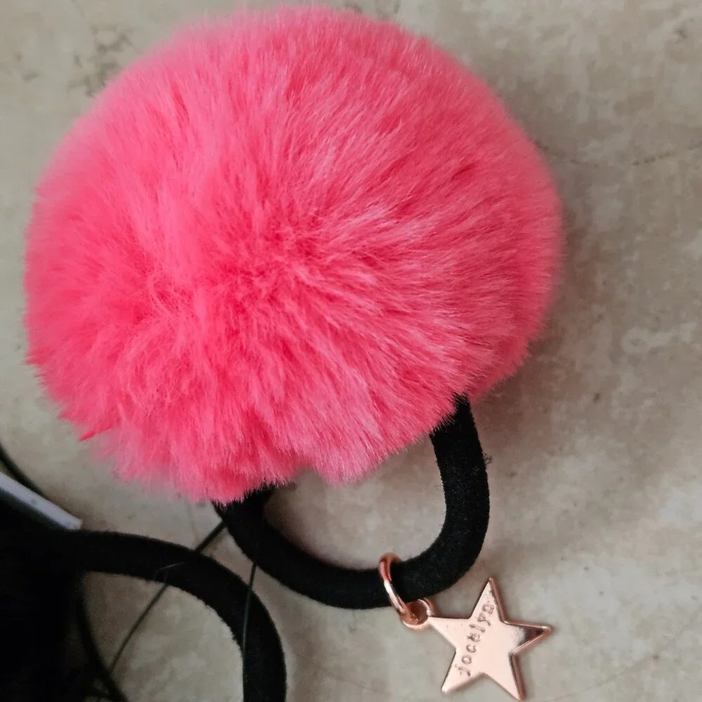 RARE SET 3 JOCELYN FAUX FUR PONYTAIL HOLDER HAIR TIE WRAP BAND ACCESSORY